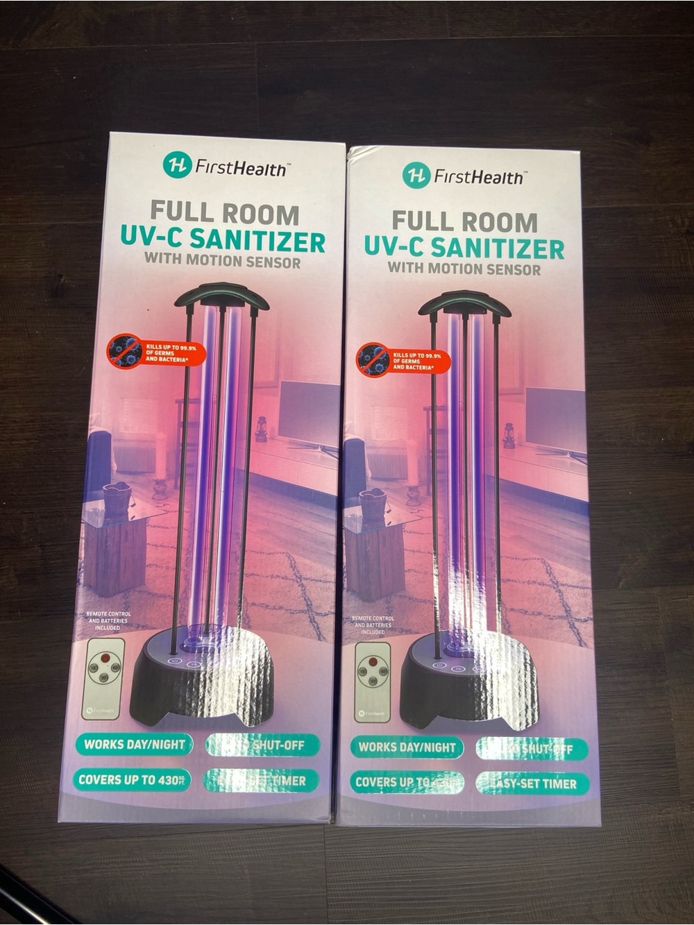 Brand New Set of Two FirstHealth Full Room  UV-C Sanitizer